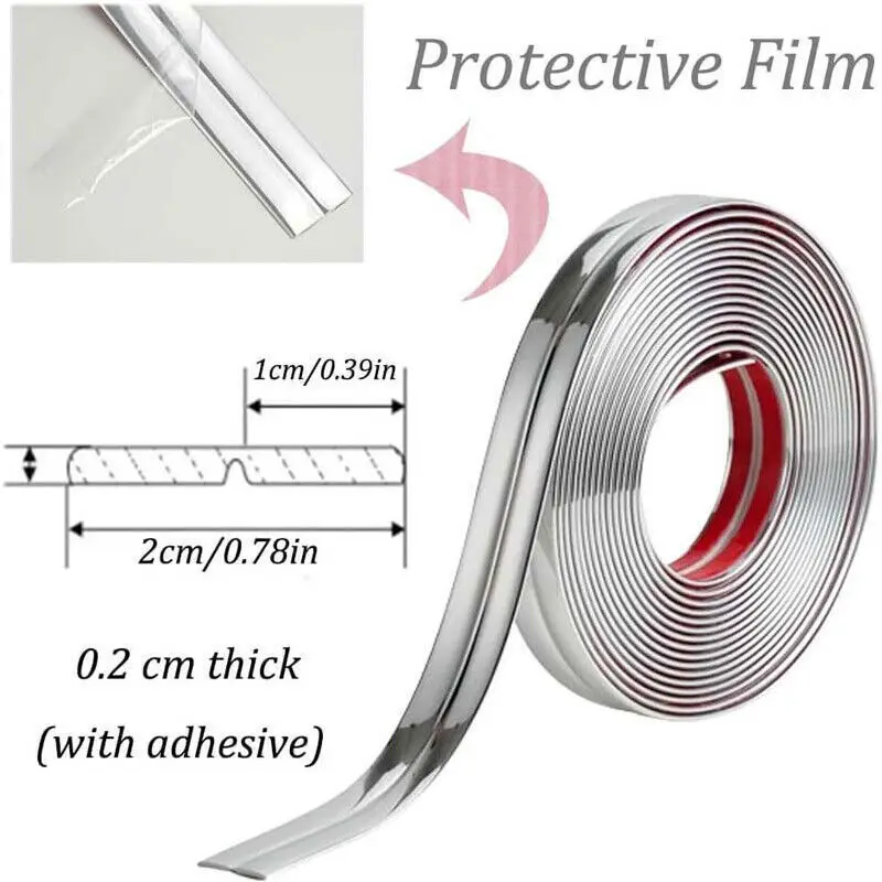 1Roll/3M Peel And Stick Tile Wall Trim 3m Plastic Edging Trim Liner Flexible Molding for Tile Edge Floor Backsplash Corner Decor