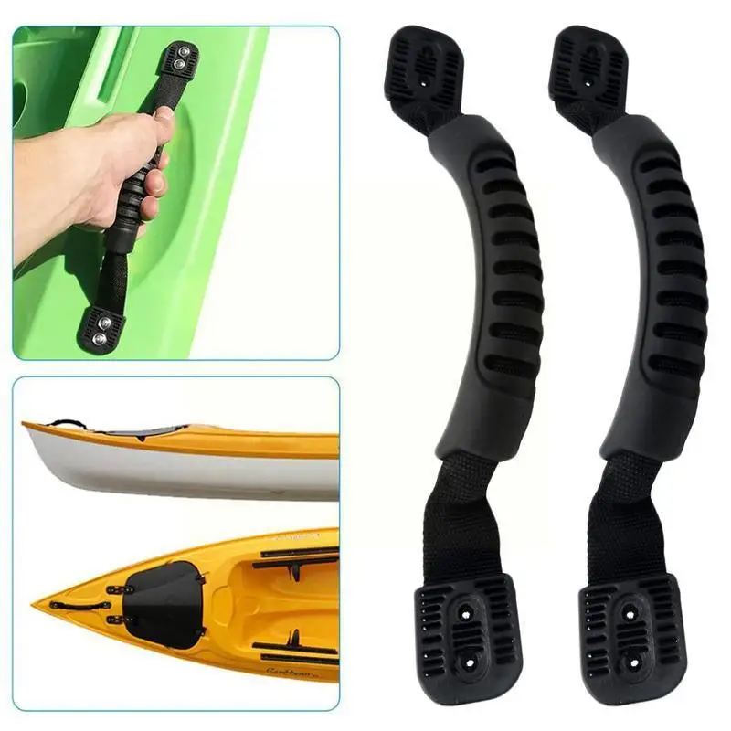 29.5 x 2.5 cm Black Mounchain Rubber Boat Luggage Side Mount Carry Handles for Kayak Canoe Boat Fishing Tools A7E8