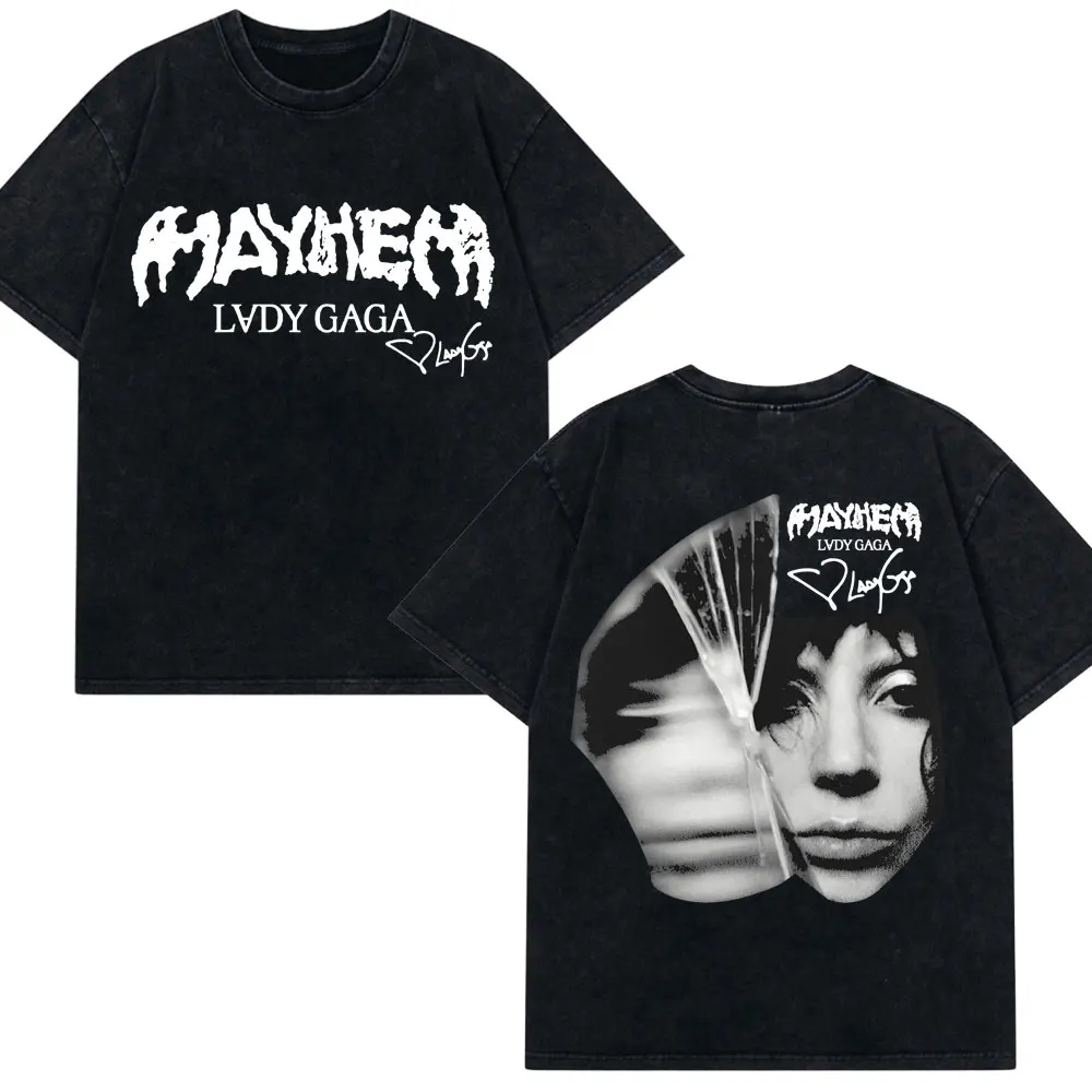 Vintage lady gaga the mayhem ball tour 2025 lavado camiseta das