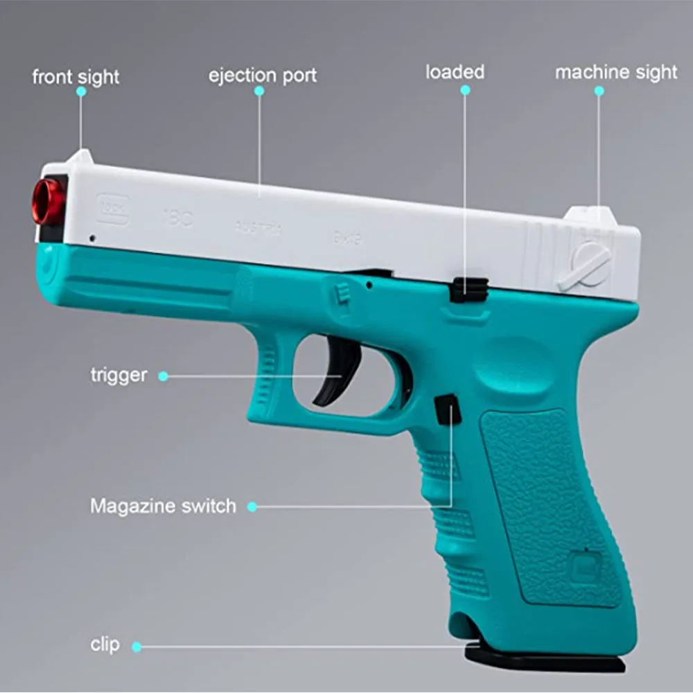 Glock Toy Gun Shell Ejecting Mag Soft Bullets Pistol Toys Foam Blaster For Girls Boys Shopify Dropshiping