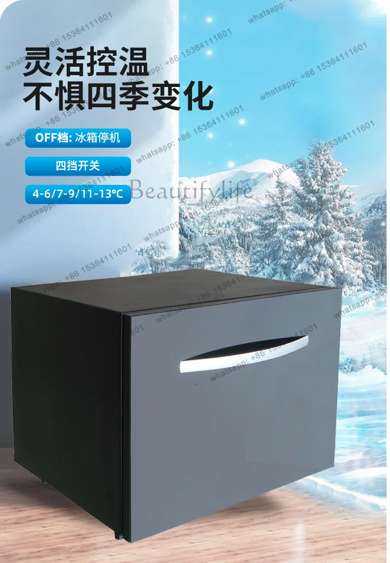 YJ BC-50S Drawer Type Mini Refrigerator Portable Small Cooler For Dorm Rental Apartment Office Household Drinks Storage