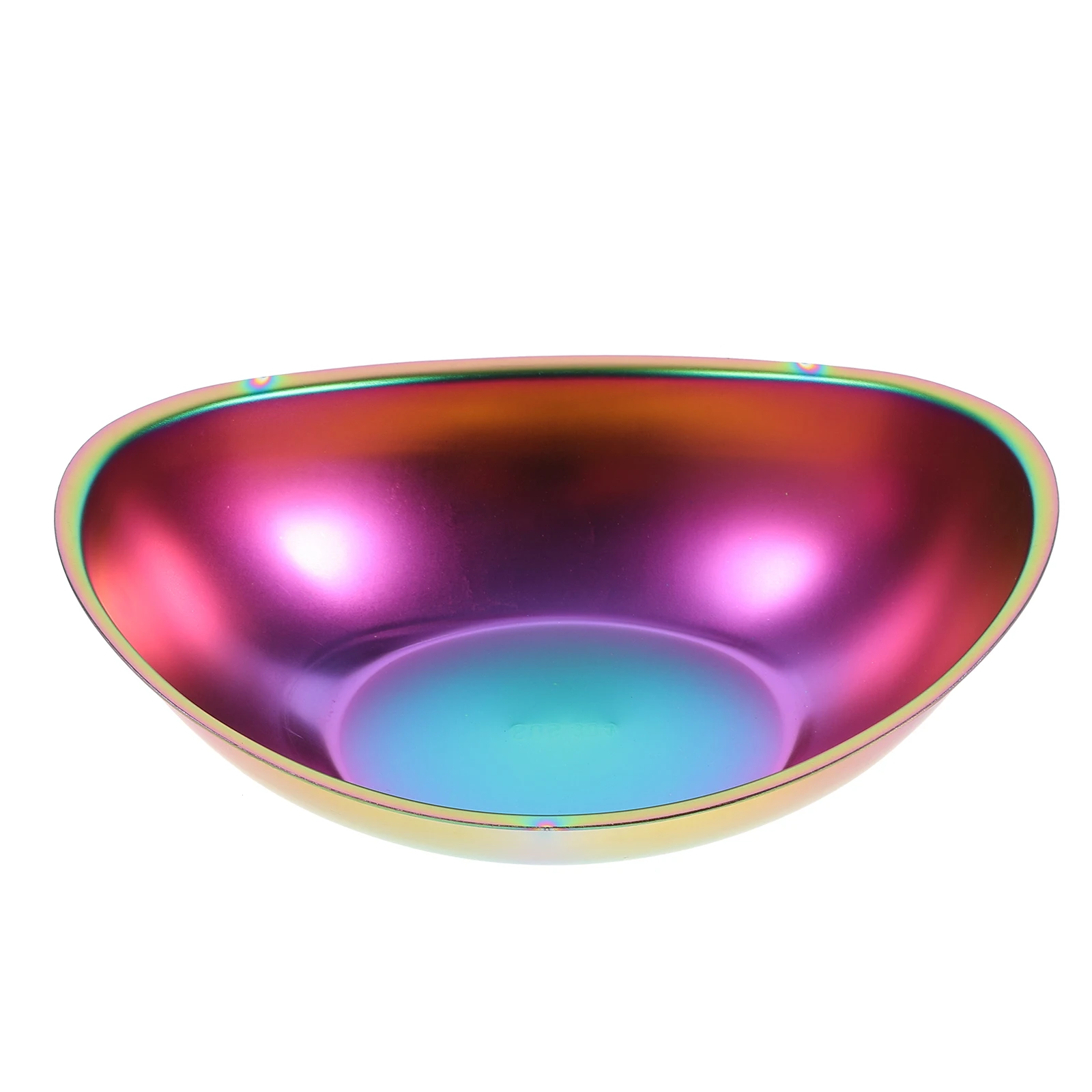 

Colorful Ingot Stainless Steel Bowl Large Opening Anti Skid Soup Salad Fruits Snack Ice Cream Kitchen Dining nament