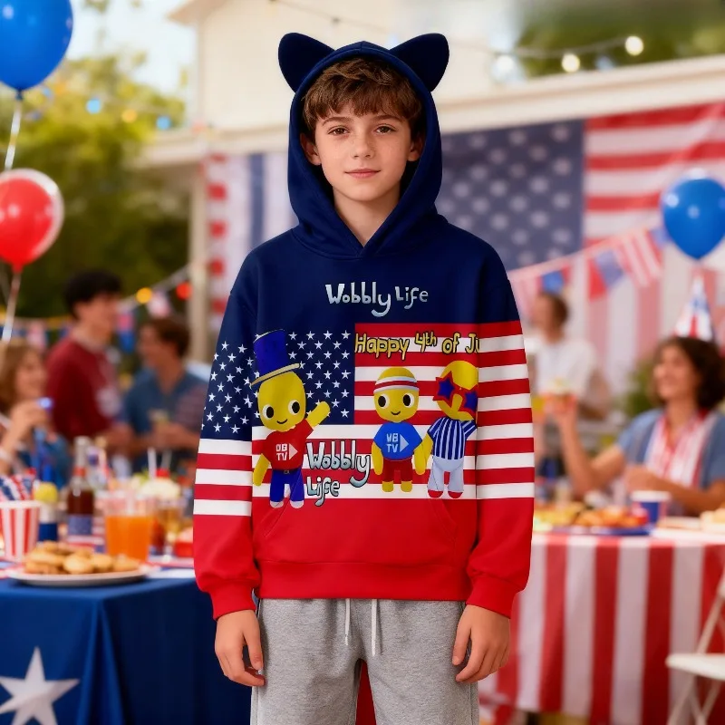 حار لعبة Wobbly الحياة سلسلة القط الأذن تصميم مقنعين البلوز 3D الطباعة أزياء شعبية مقنعين البلوز الهدايا