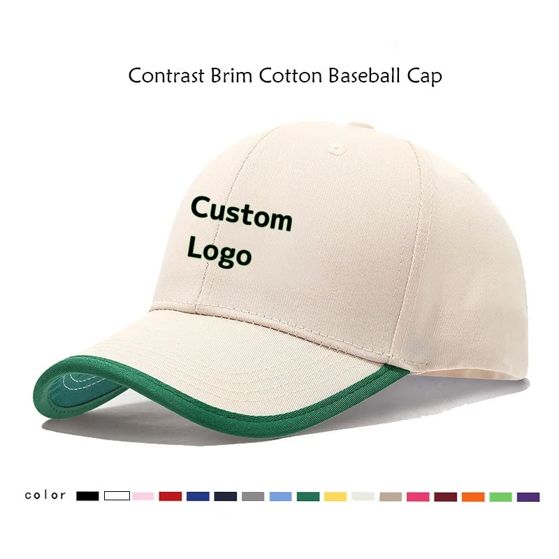 One Piece Custom Logo Baseball Cap for Men Women Fashion Embroidery Letter Snapback Sun Hat Cotton Design Gorras