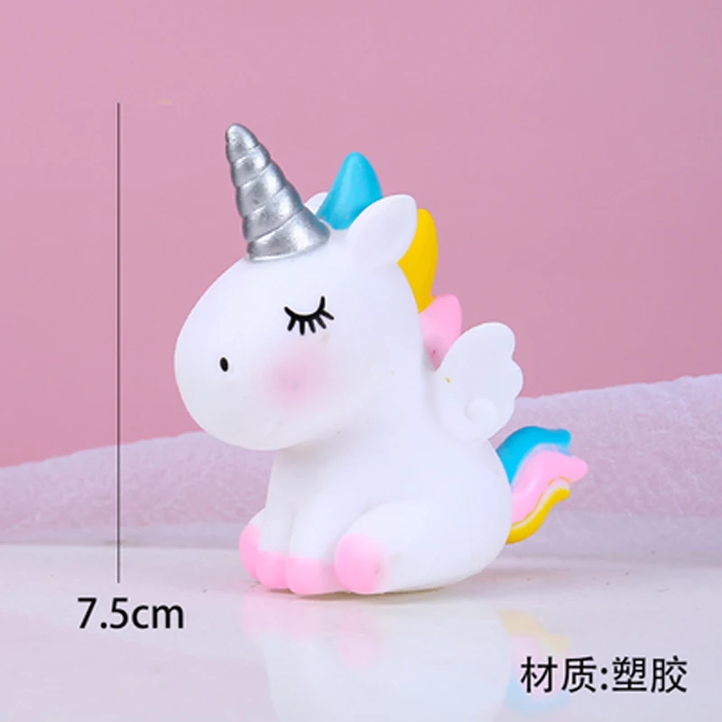 Unicorn Cake Toppers Resin Kids Party Birthday Decorations Cake Decorating Tools Baby Shower Cake Flags Birthday Party Flags