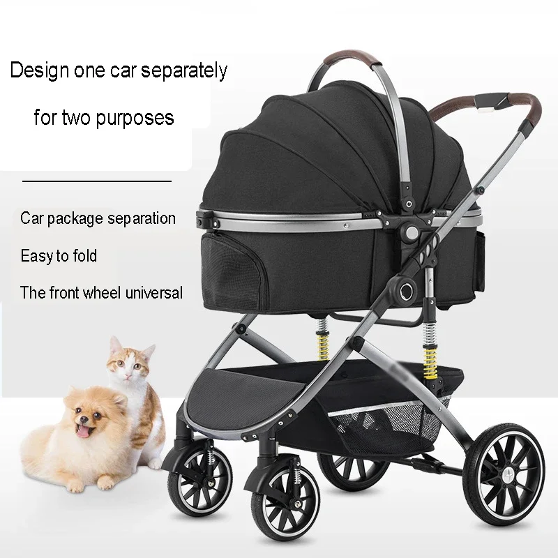 Large Multiple pet carts A Disability Rescue Four Wheels Go Out And Play Collapsible Separate Type Strollers Dog Accessories