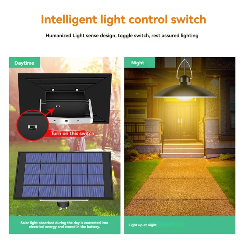 HFES Lampada a sospensione ad energia solare LED Luce solare Lampada da esterno a sospensione impermeabile Illuminazione per decorazione del giardino del cortile