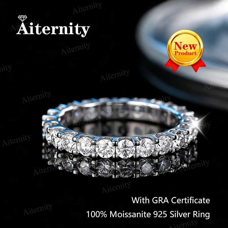 

S925 Silver 3.0mm Moissanite Ring Band D VVS Sparkling With GRA Certificate Gifts Wedding Anniversary Engagement Man And Women