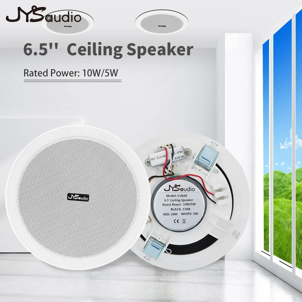 coaxial-ceiling-speaker-65-inch-10w-pa-system-abs-environment-friendly-plastic-all-metal-mesh-home-audio-system-music-system