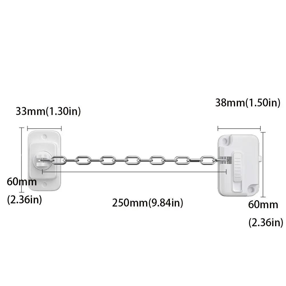 ABS Child Safety Window Chain Pragmatic Non-marking Adhesive Paste Stainless Steel Window Stopper Protection Lock Schools