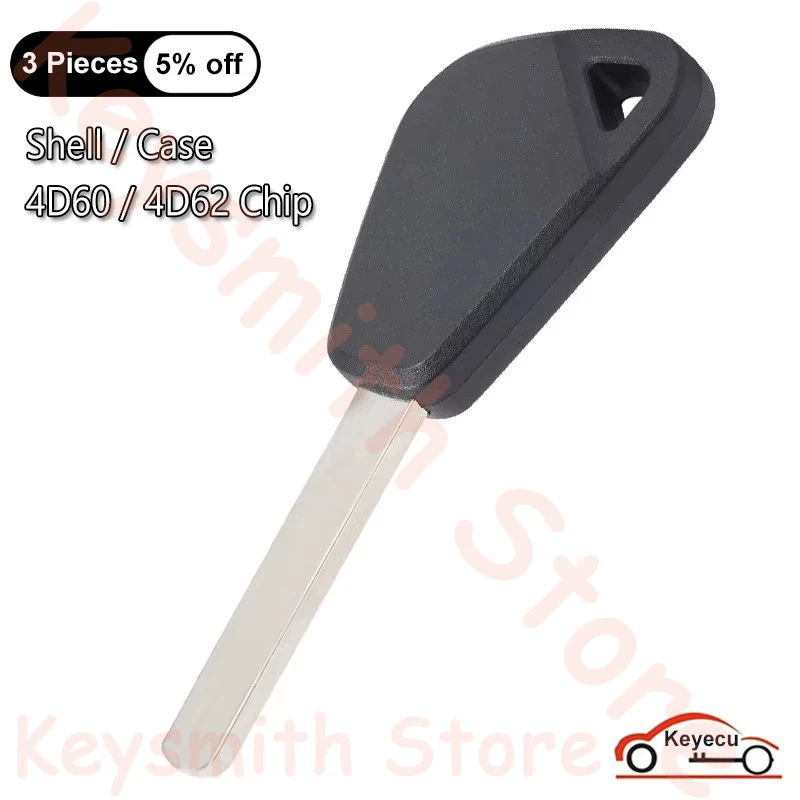 

Чехол KEYECU для Subaru Outback Legacy Forester Impreza WRX Tribeca, необрезанный транспондер, чип зажигания, брелок 4D60 4D62, чип