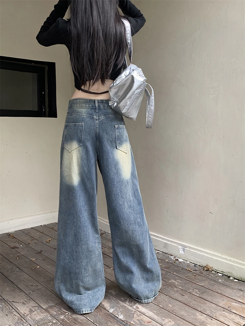 Celana Wanita Jeans Baggy Bahan Tekstur Berkualitas Tinggi Terasa Nyaman untuk Wanita Fashion Panjang Kasual Awet Dipakai