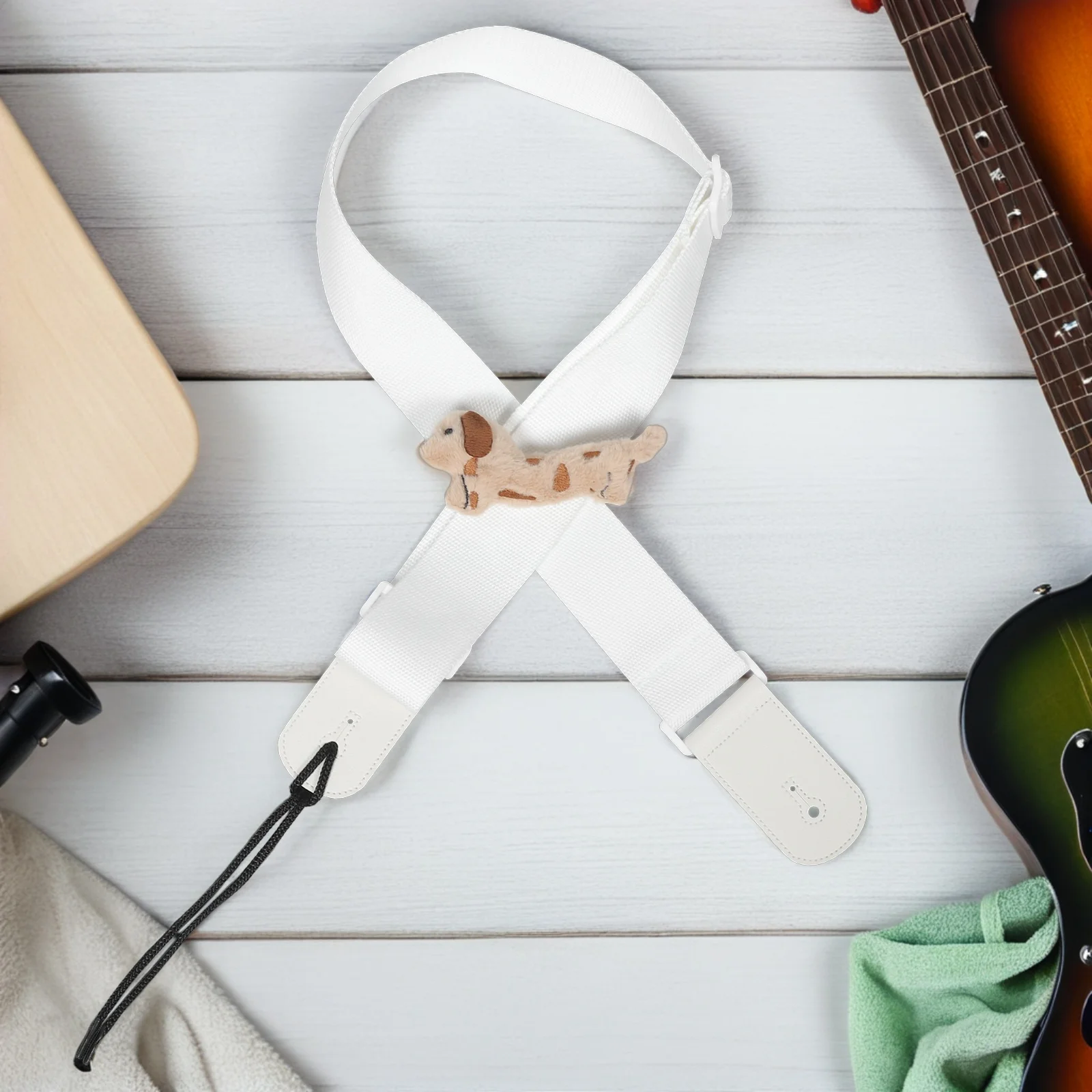 

Stylish Adjustable Guitar Strap for Acoustic Electric Guitars and Basses Comfortable Design Black Red Blue White Brown Pink