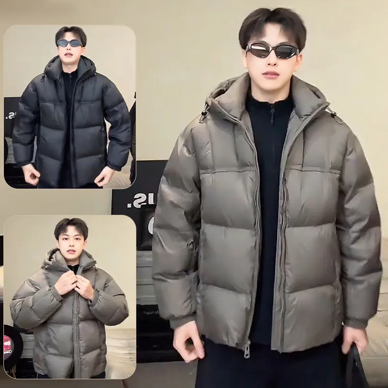 

Men's Thickened Outdoor Duck down Jacket 2025 New Autumn Winter Warm Bread Style Coat Polyester Fiber Casual Style Zipper Clo...