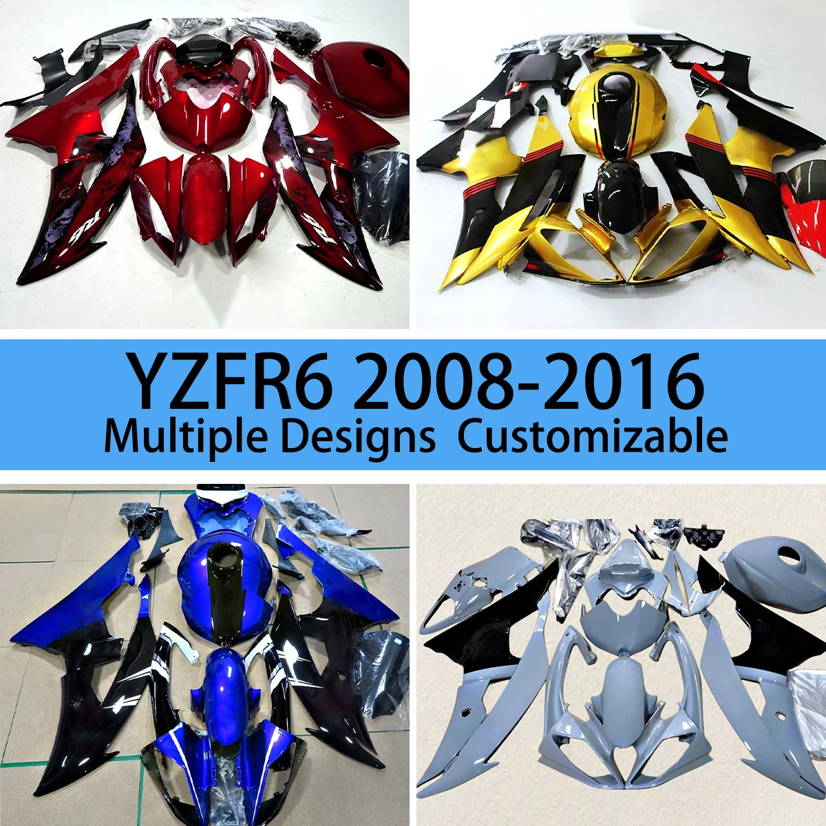 YZF R6 2008 2009 2010 2011 2012 2013 2014 2015 2016 Fairings for YAMAHA YZFR6 08-16 ABS Plastic Cowling Motorcycle Fairing Kit