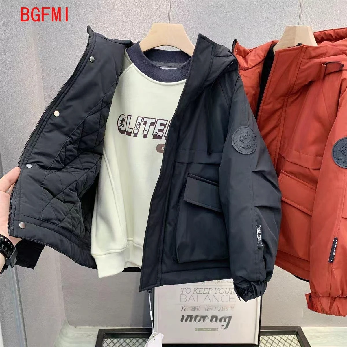 2026 Winter New Teenage Boys Hooded Coat Children Quilted Jacket Plus Cotton Thick Girls Long Padded Jacket Kids Casual Clothes