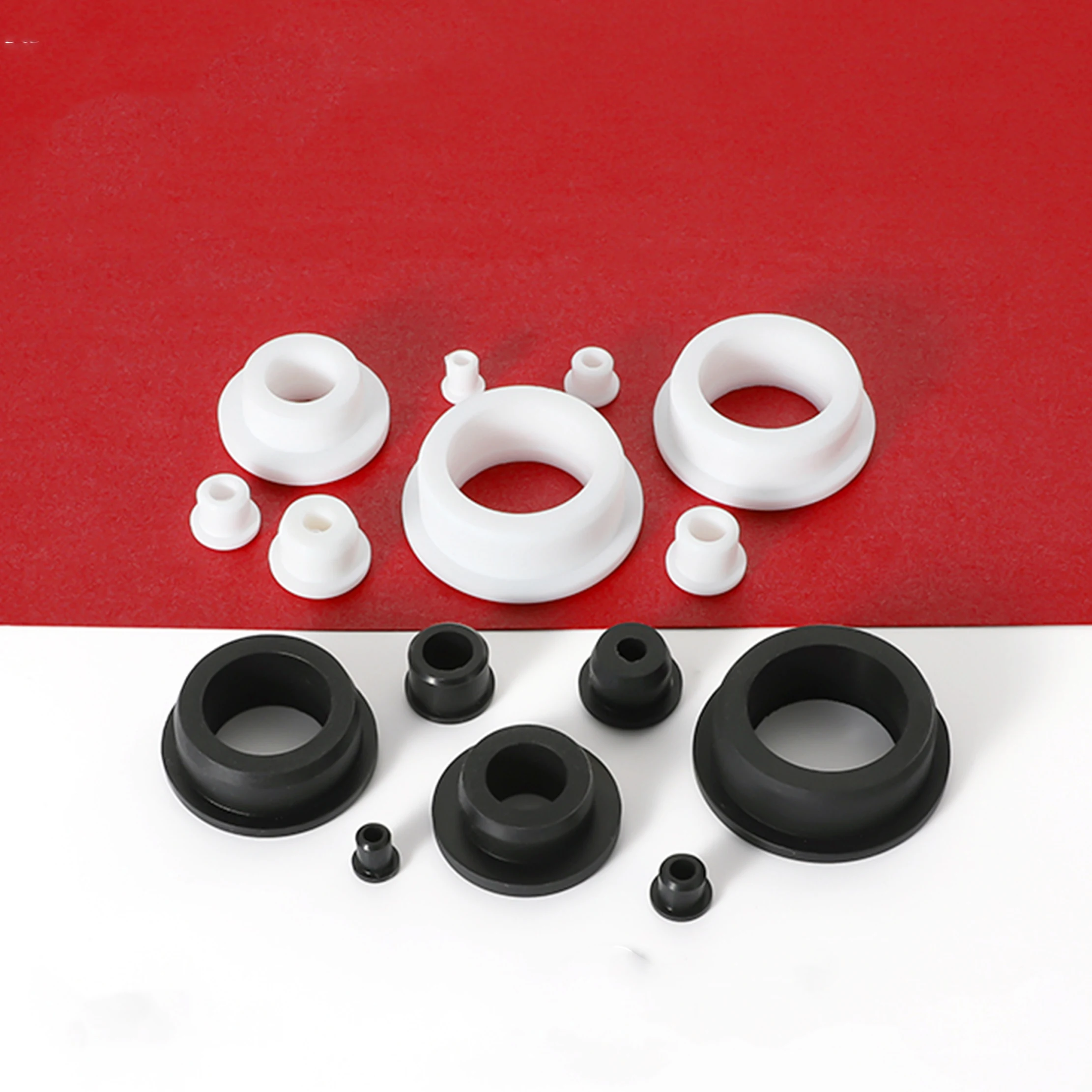 Black/White Hole Plug 3.3-113.6 Round Hollow Soft Silicone Rubber Grommet Wire Cable Wiring Protect Bushes O-rings Sealed Gasket