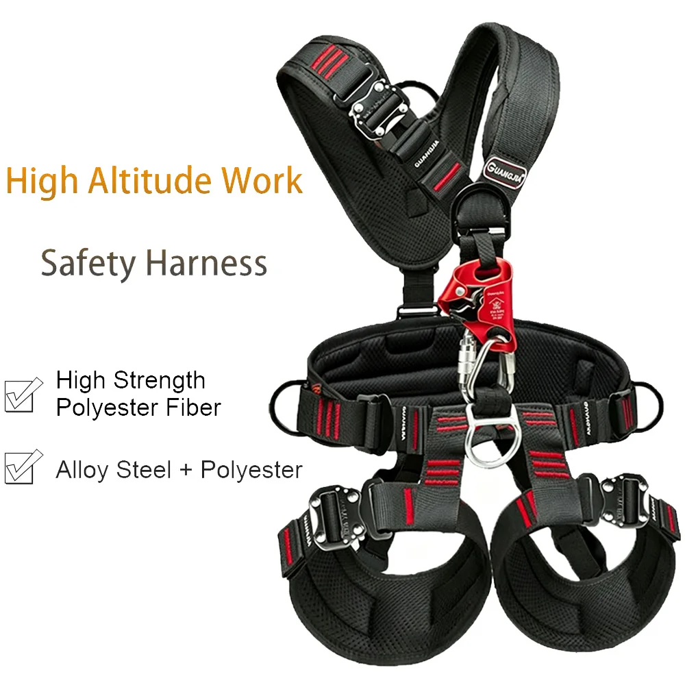 High Altitude Work Safety Harness Full Body 5-Point Safety Belt Outdoor Climbing Mountaineering Construction Rescue Equipment