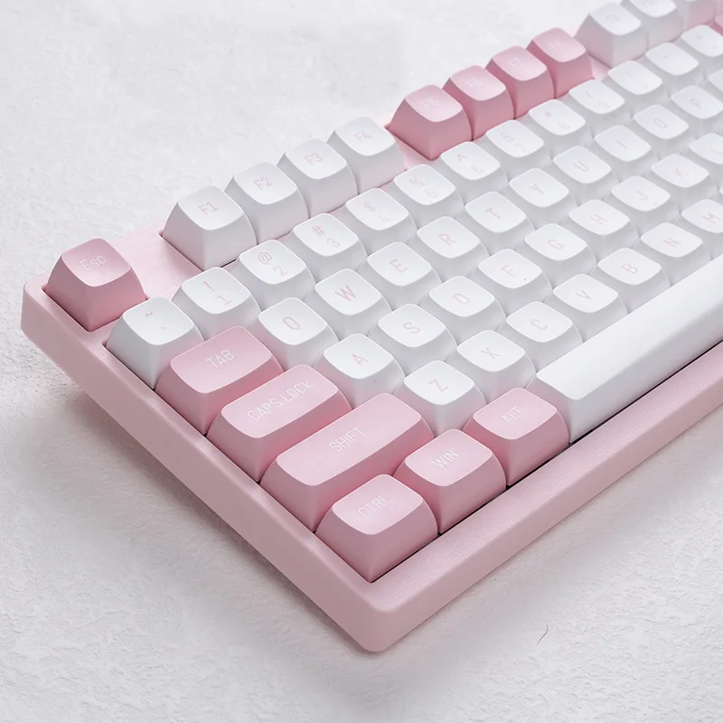 149 Keys Similar Cherry CSA Profile PBT Keycaps For Mx Switch Mechanical Keyboard Gaming Double Shot Pink White Cute Keycap DIY