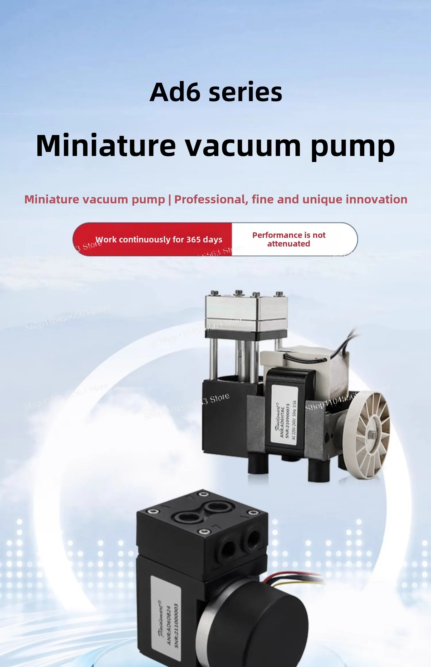 Micro vacuum pump AD6KEEDC12/24PHV gas sampling, high efficiency diaphragm micro air pump