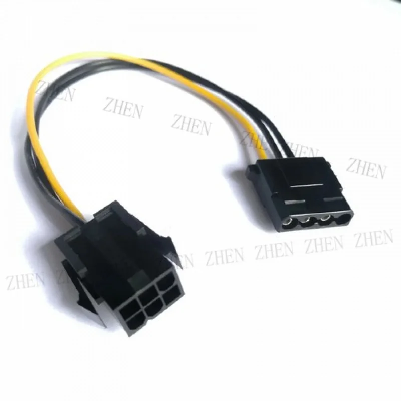 Y Y PCI-E Graphics Video Card 6Pin Female To D IDE 4Pin Power Cable Cord 18AWG Wire