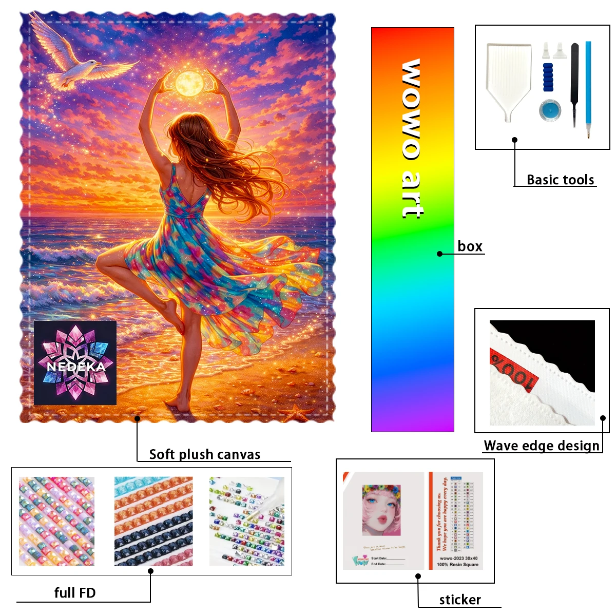 

【NEDEKA_ Diamond Art】Gaviota y la chica de yoga Crystal AB Rhinestone FD Rhinestone Perfect Resin Diamond