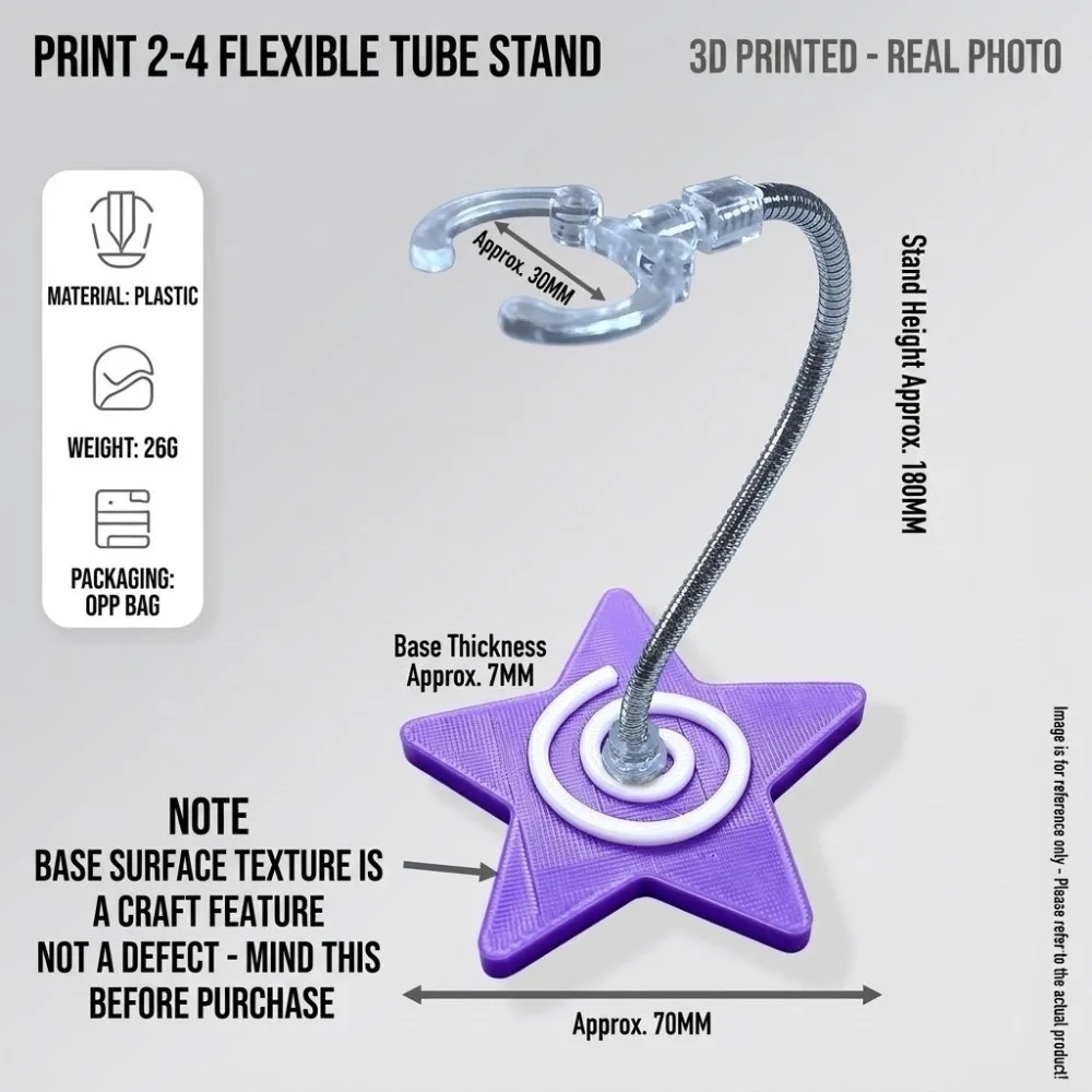3D Printed Star Base BJD Doll Stand Adjustable Transparent Clamp Action Figure Stand Retractable Pole Figure Support Rack