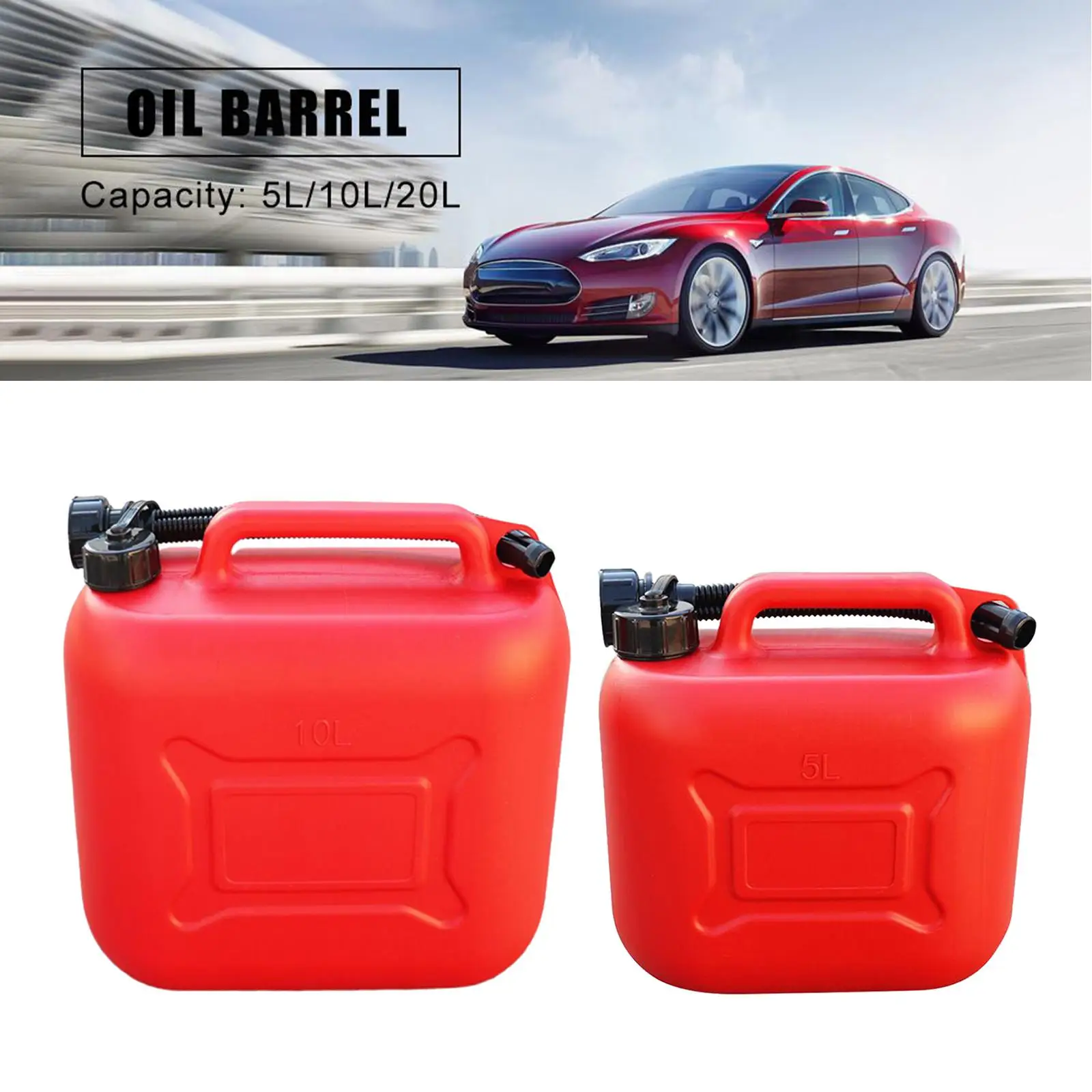 Fuel Container, Gas Can Oil Petrol Storage, Cans Spare Emergency Backup Petrol Tanks Mount for Motorcycle SUV ATV Most Cars