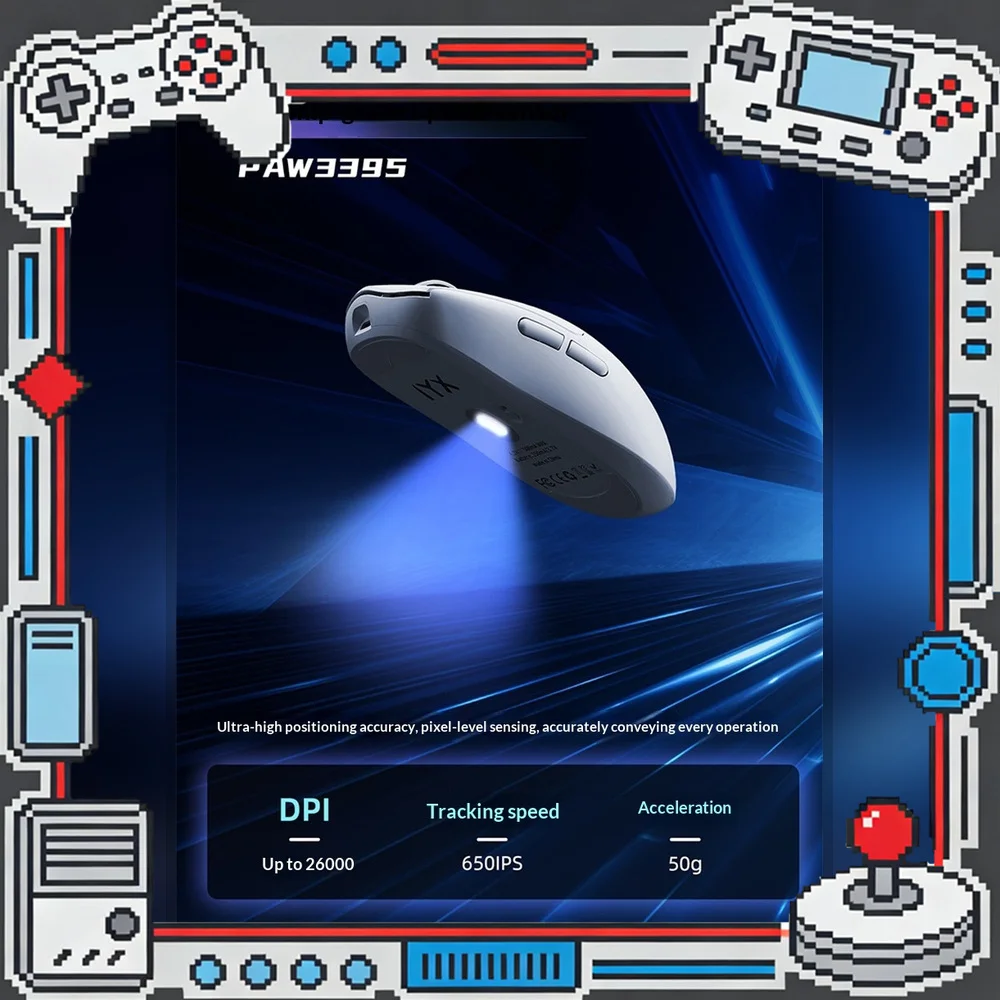 IYX Amber AM35.8 Ultra-Light Wireless Gaming Mouse PAW3395 8K Polling 26000 DPI Dual Mode