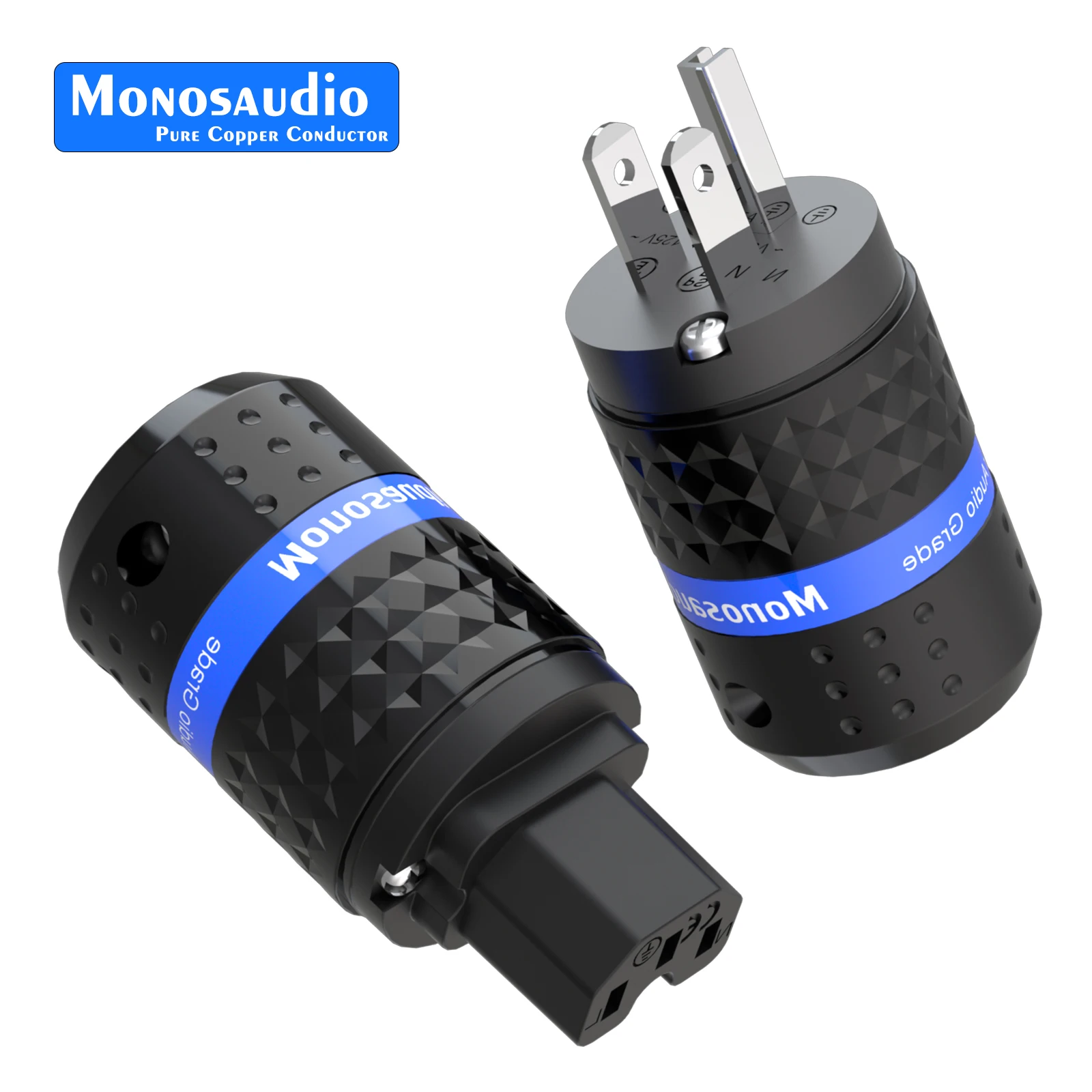 

Monosaudio pure copper Power Plug M102F102 Pure Copper US Plug IEC320 C15 Connector for Audio DIY Mains Power Cable
