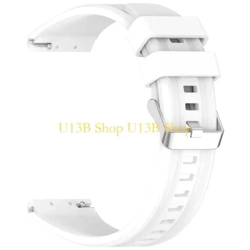 U13B Sporty Silicone Replacement Straps Compatible 46mm Smartwatches Multi Hole Adjus