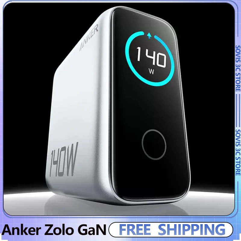 chargeur-rapide-anker-zolo-gan-140w-pd-avec-quatre-ports-usb-c-a-ecran-intelligent-ai-pour-iphone-16-tablettes-ordinateurs-portables