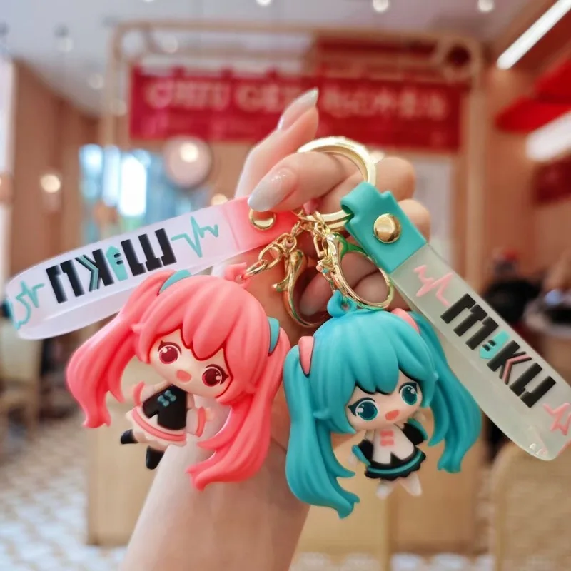 Anime Hatsune Miku Schattige Hatsune Miku Sleutelhanger Auto Hanger Pop Student Rugzak Hanger Vrouw Paar Klein Cadeau