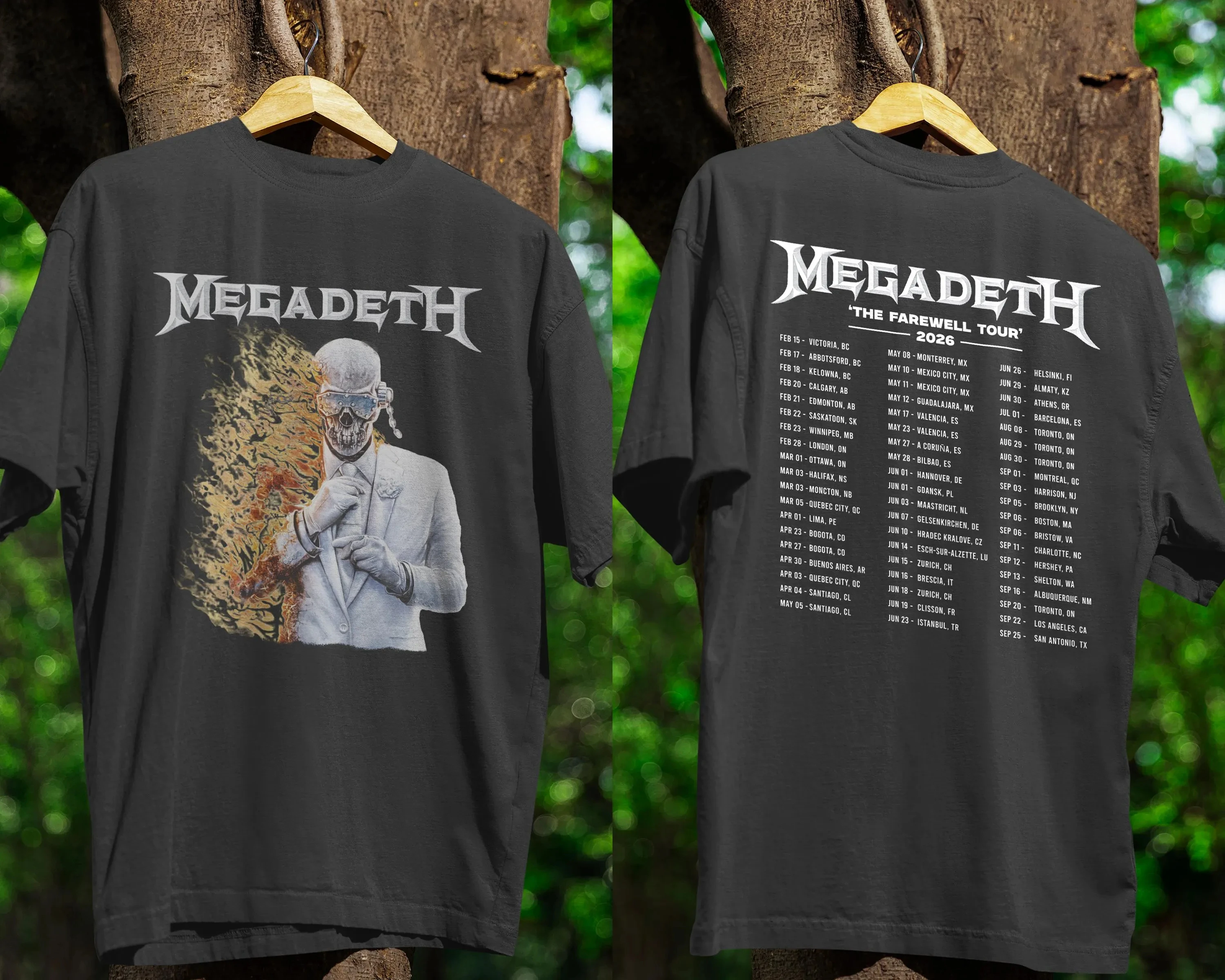 Rock Band Megadeth The Farewell Tour 2026 T-shirt Men Women Summer Cotton Y2K Clothing Fashion Round Neck Short Sleeved Top