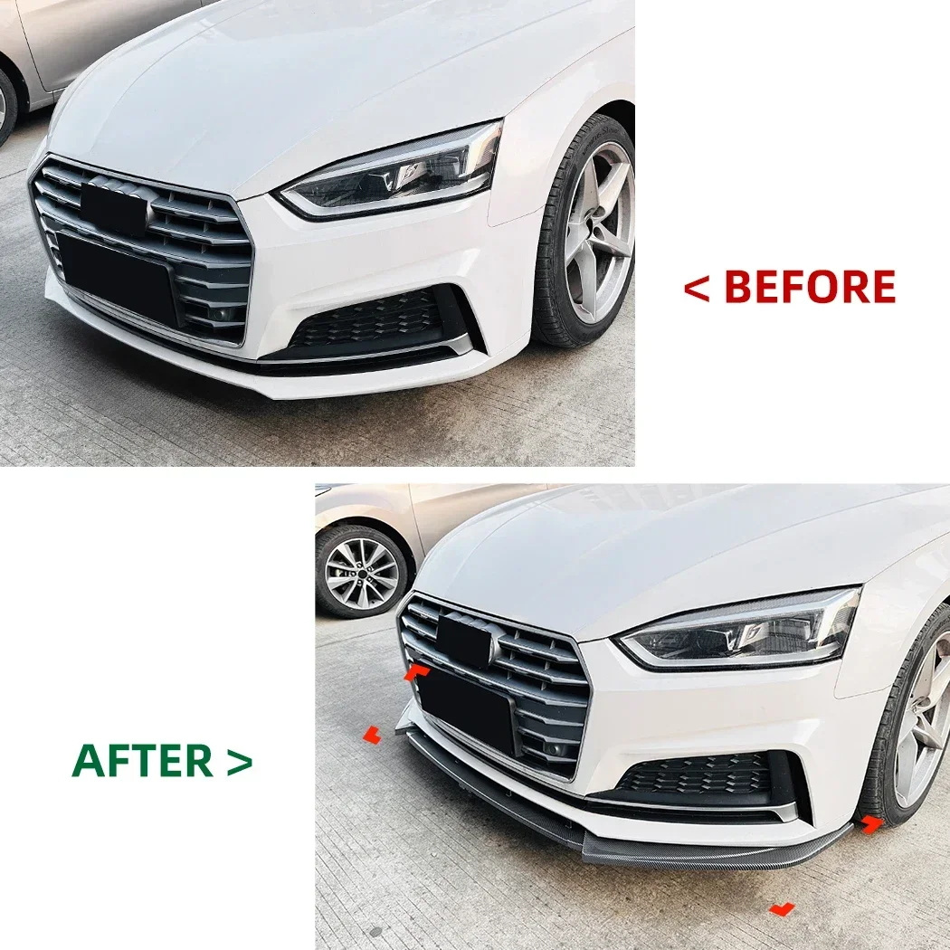 for 2017-2020 Audi A5 S5 Sline F5 car front bumper lip splitter diffuser lip body kit car spoiler bumper accessories