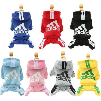 Ropa Adidog, mono para perro, ropa cálida para cachorros, sudaderas con capucha para perro, sudadera, ropa de Bulldog Francés Yorkie, chaqueta de abrigo para perro