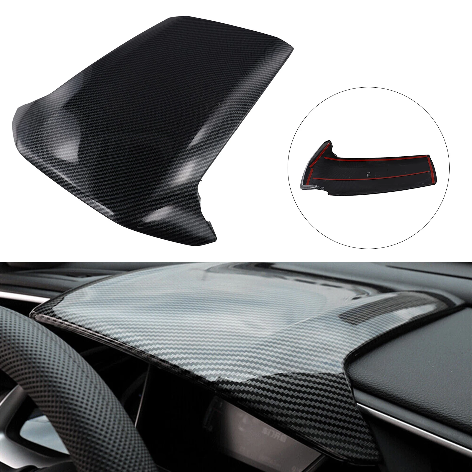 

Накладка на приборную панель автомобиля из углеродного волокна, рамка для Honda Civic 10-го поколения 2016-21, нашивка для центрального освещения приборов