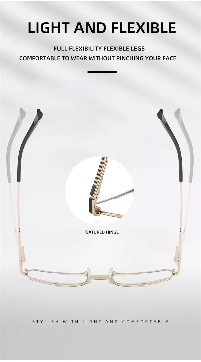 Neue hochwertige Myopie-Sonnenbrille aus Edelstahllegierung für Damen und Herren, modische Retro-Doppelbalken, quadratische Sonnenschutz-Sonnenbrille – Detail 7