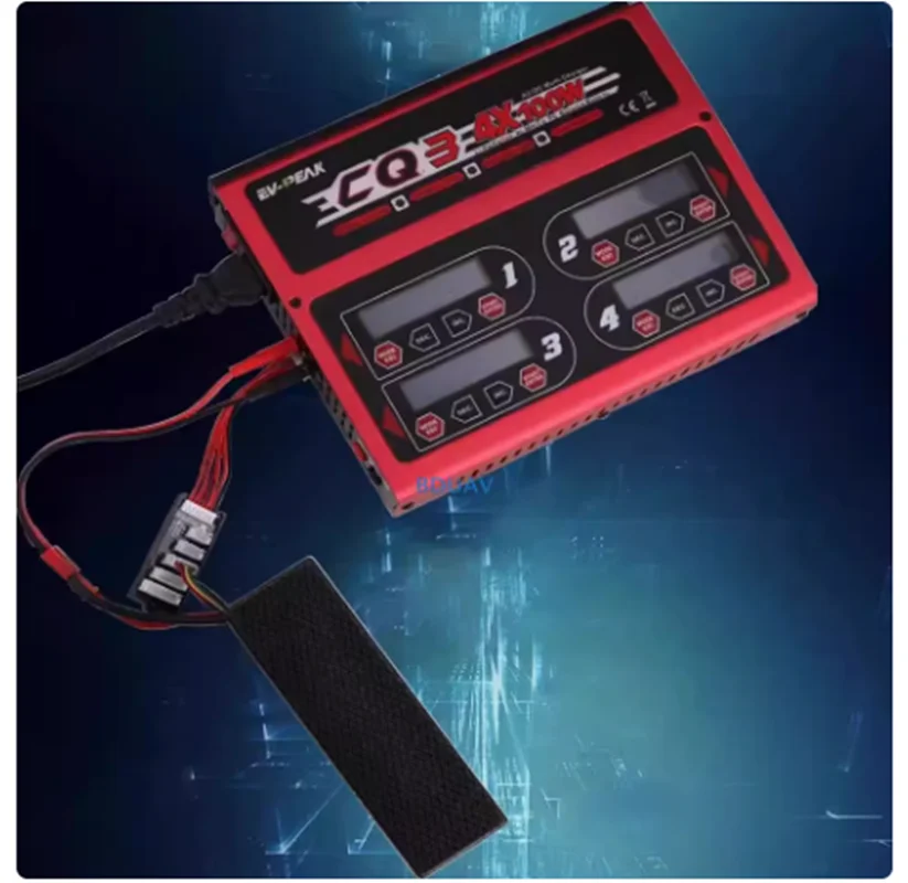 CQ3 Balance Charger100W x 4 RC Multi-Functions 4 channel Smart Intelligent  for LiPo LiHV LiFe NiMH NiCd Pb Battery