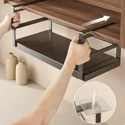 Expandable Under Shelf Storage Rack Telescopic Cabinet Shelf Stainless Steel Cabinet Organizer Kitchen Countertop Spice Holder