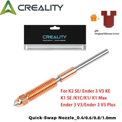 Creality ugello a scambio rapido 0.4mm/0.6mm/0.8mm 1 pz per K1 Max K1C Ender-3 V3 ugello in acciaio temprato stampa ad alta velocità aggiornata