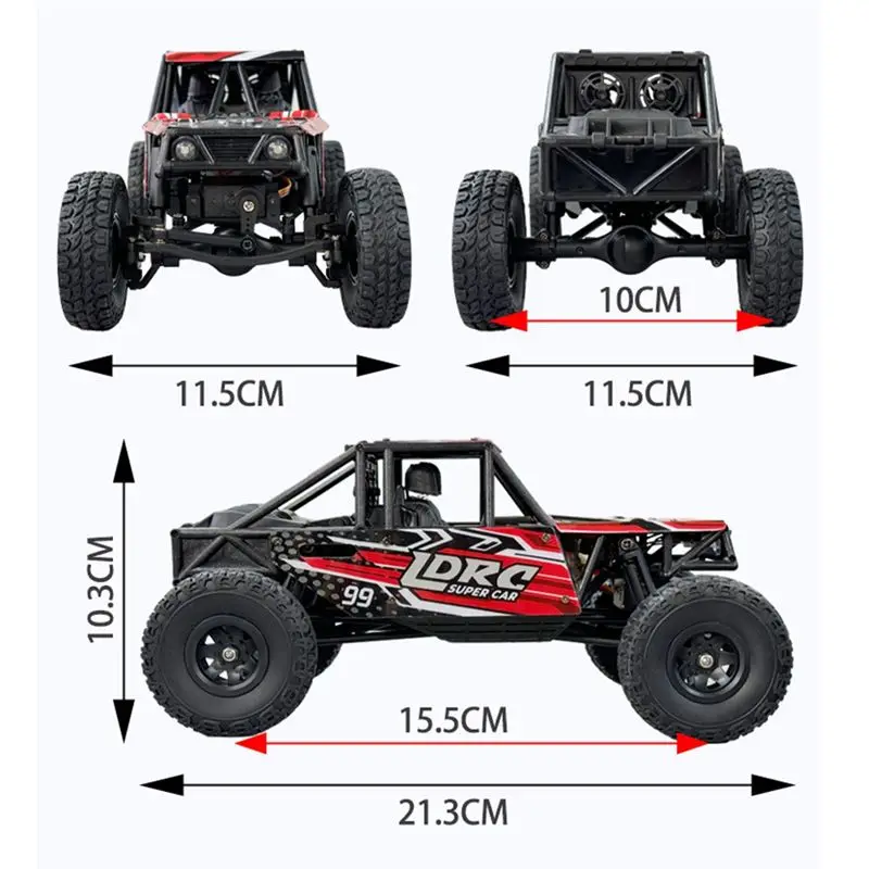BEDW-Professional Pipe Rack Vehicle For LDRC Rc Car 18499 1/18 Remote Control Climbing Car 4Wd Model Red
