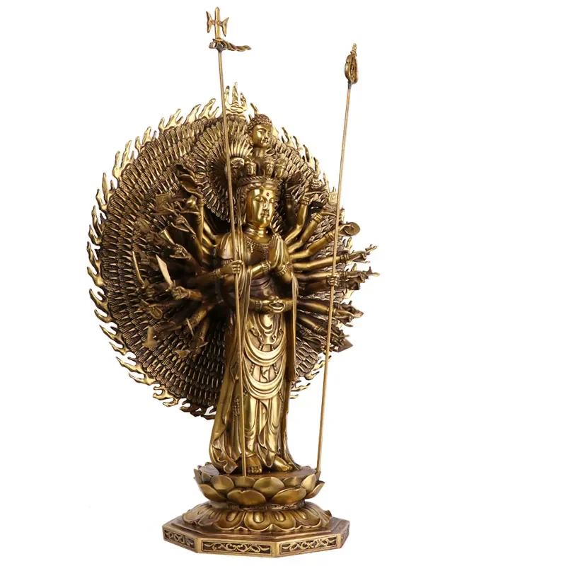 Standing Thousand Hands Guanyin Ornament for Copper Tantra Buddha Statue Craft