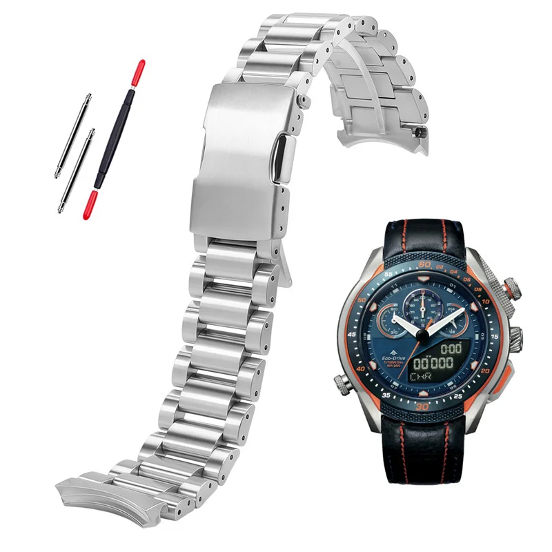 For CITIZEN Solar Energy Perpetual Calendar Racing Men's Watch JW0138/JW0139/jw0149-10l Series Solid Stainless Steel Watch Chain