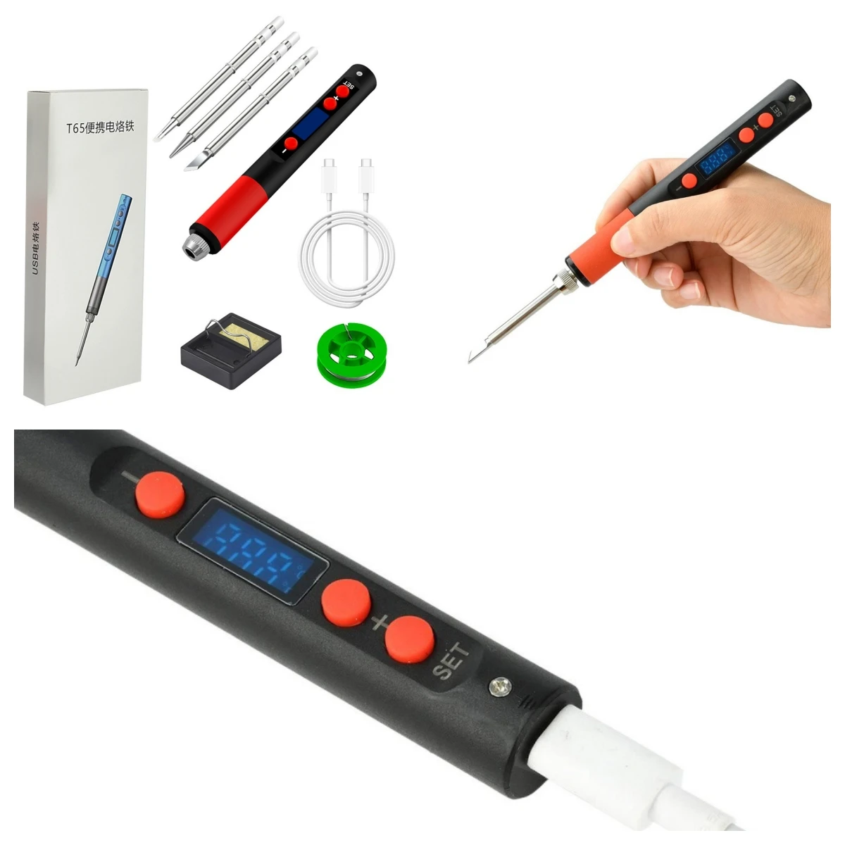 USB Smart Soldering Iron QC/PD Power Protocol Charging Model Portable Soldering Iron Temperature Adjustable Maintenance Tool