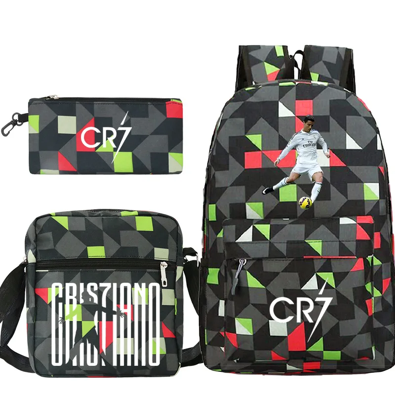 Mochila escolar leve para adolescentes, meninos e meninas, mochilas CR7, estilo simples, sacos de capacidade para mulheres e homens, viagem, novo,