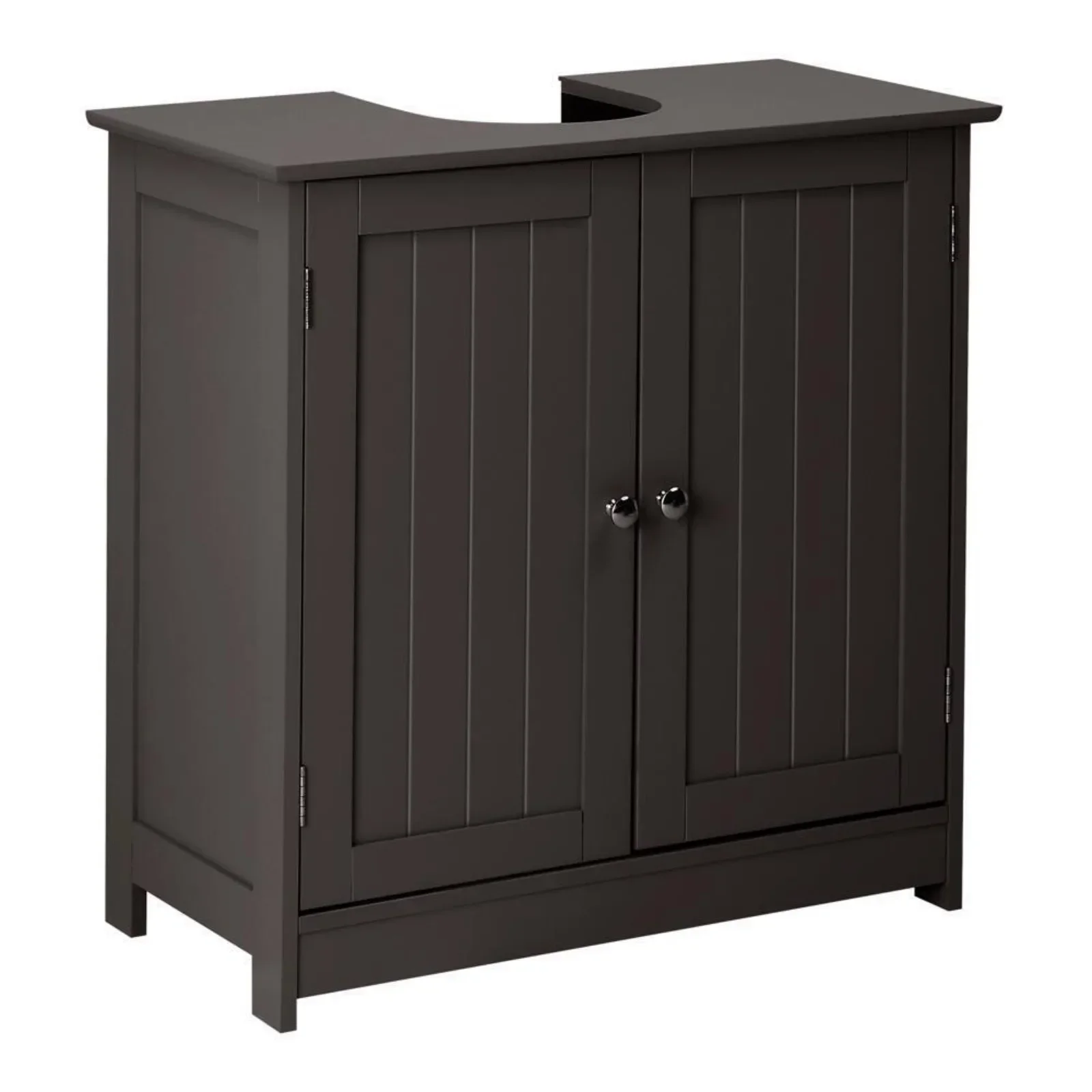 US Pedestal Sink Storage Cabinet Espresso Bathroom Vanity Organizer with 2 Doors