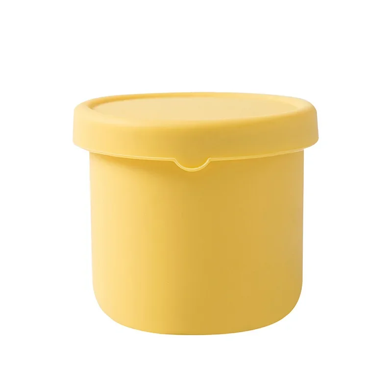 Silicone Lunch Box Fresh-Keeping Box With Lid Bento Fruit Salad Fresh-Keeping Bowl Portable Sealed Round Storage Box Kiechen