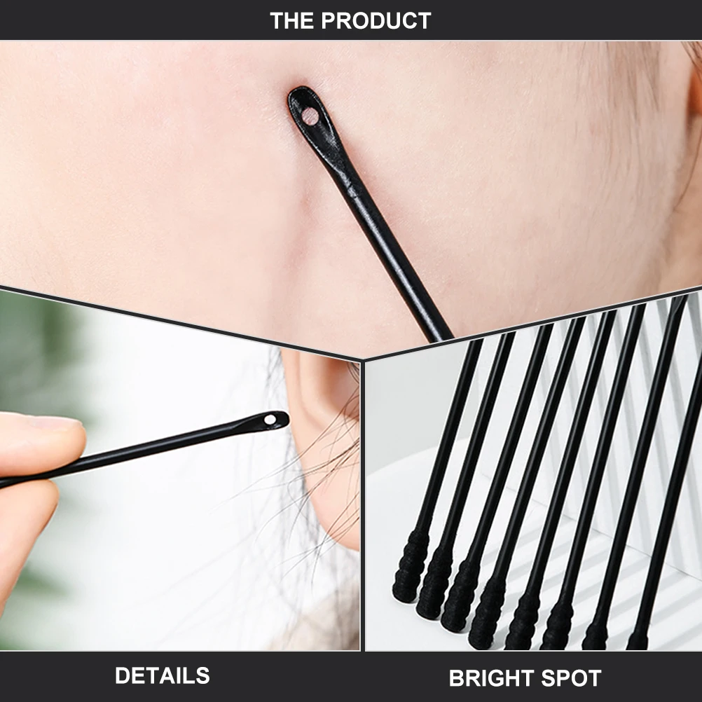 100 قطعة مسحات القطن الأذن مزدوجة نهاية القطن عصا شمع الأذن أداة تنظيف المتاح خلال أذني لينة جودة آمنة #1