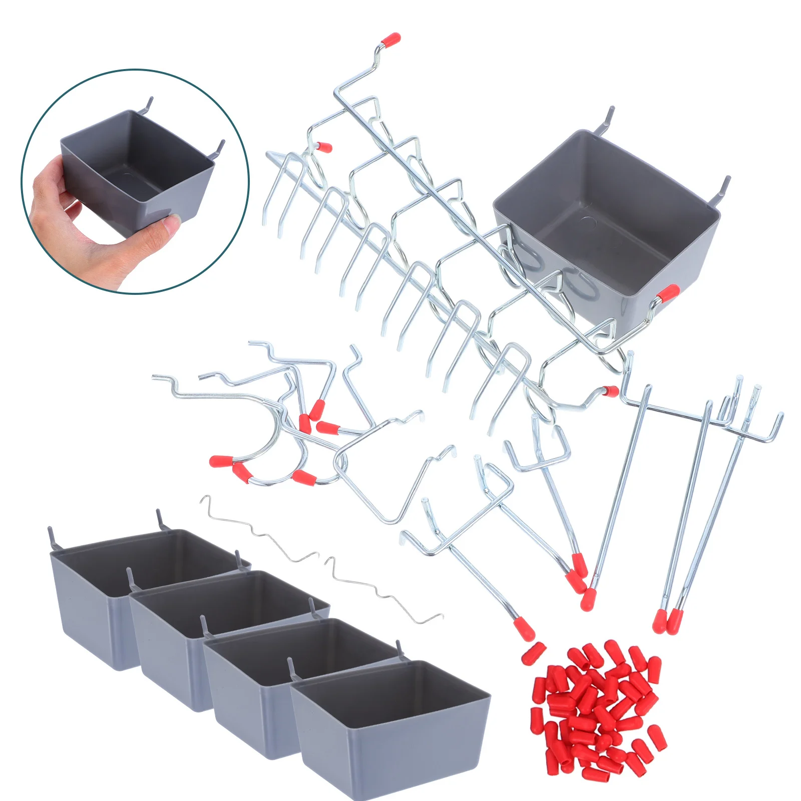 

1 set 1 Set Duty Metal Pegboard Hooks Long Lasting Garage Wall Storage Peg Board Shelving Hooks Tool Organizer Accessories Kit